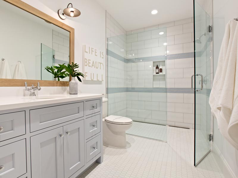 modern bathroom with glass shower